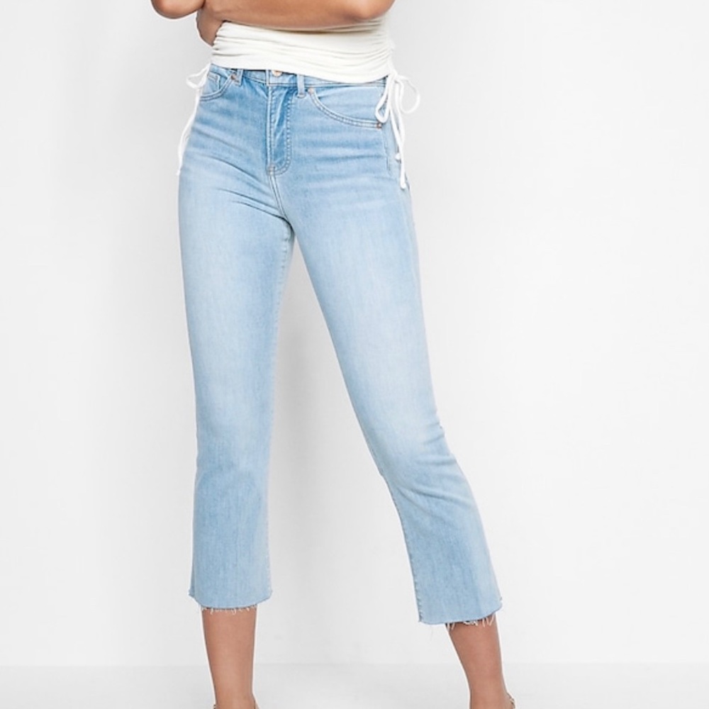 Express High Rise Cropped Flare Jeans